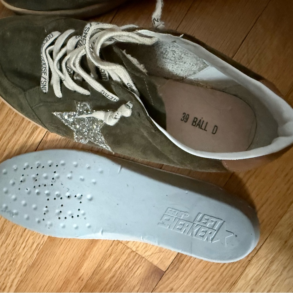 Golden Goose Olive Green and Tan Sneakers - Picture 6 of 7